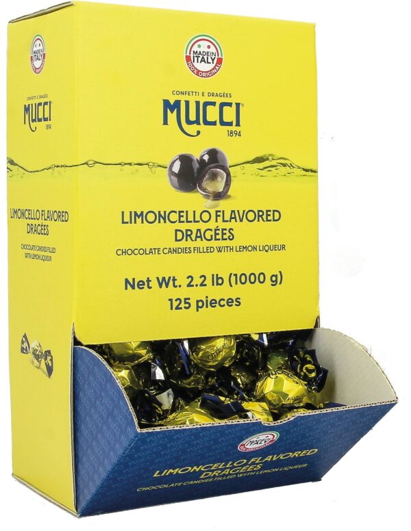 a975979daf2aa378386c32f628038ef940fa66554ac3cebeaf14123b83826f46 Mucci Italian Chocolates Filled Limoncello 8gr x 125 display 1