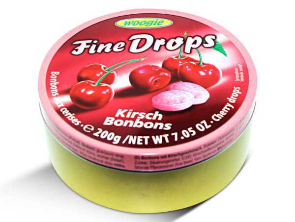 as0102 German Fine Drops Sanded Cherry Candy Tin 200gr (Kirschgeschmack) (5 pcs) 1