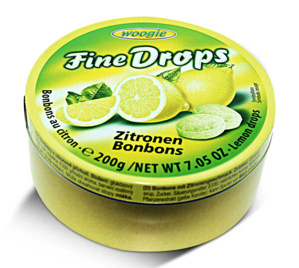 as0104 German Fine Drops Sanded Lemon Candy Tin 200gr (Zitronengeschmack) (5 pcs) 1