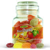 as0108 Woogie, German Fine Drops Sanded Mix fruits Candy Mini Glass Jar 300gr (2 pcs) 2