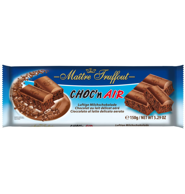 as0202 Maitre Truffout, Aerated Milk Chocolate Bar (Choc'n Air) 150g (6 pcs) 1