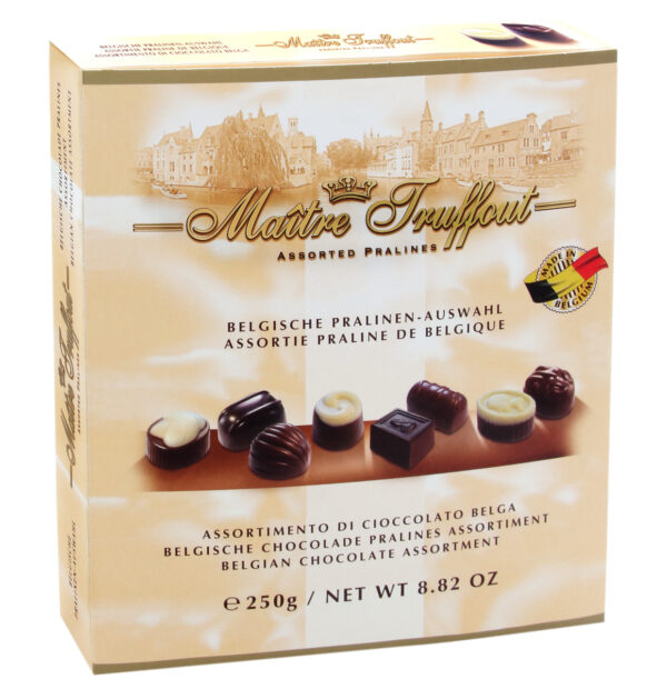 be0606 Maitre Truffout, Assorted Belgian Chocolate pralines 250g (2 pcs) 1