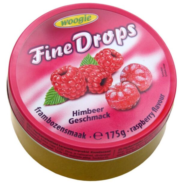 c5ff84550765089c9dc149935316daf4fb53bd1d1c3749b7279ae58821cf1e04 Woogie Raspberry Drops Sanded Candies 175g Tin 1