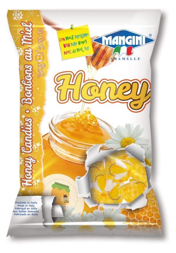 it2257 Mangini Honey Filled Italian Candy (Miele Ripieno) 150g bag (5 pcs) 1