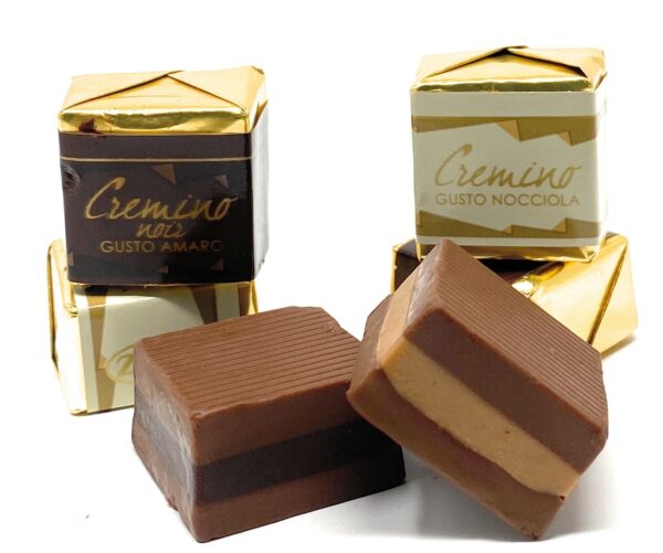 it2804 Zaini, Cremino Layered Gianduia Chocolate w/ Rich Hazelnut or Dark Chocolate Center (Cremini assort.) 10gr (50 pcs) 1